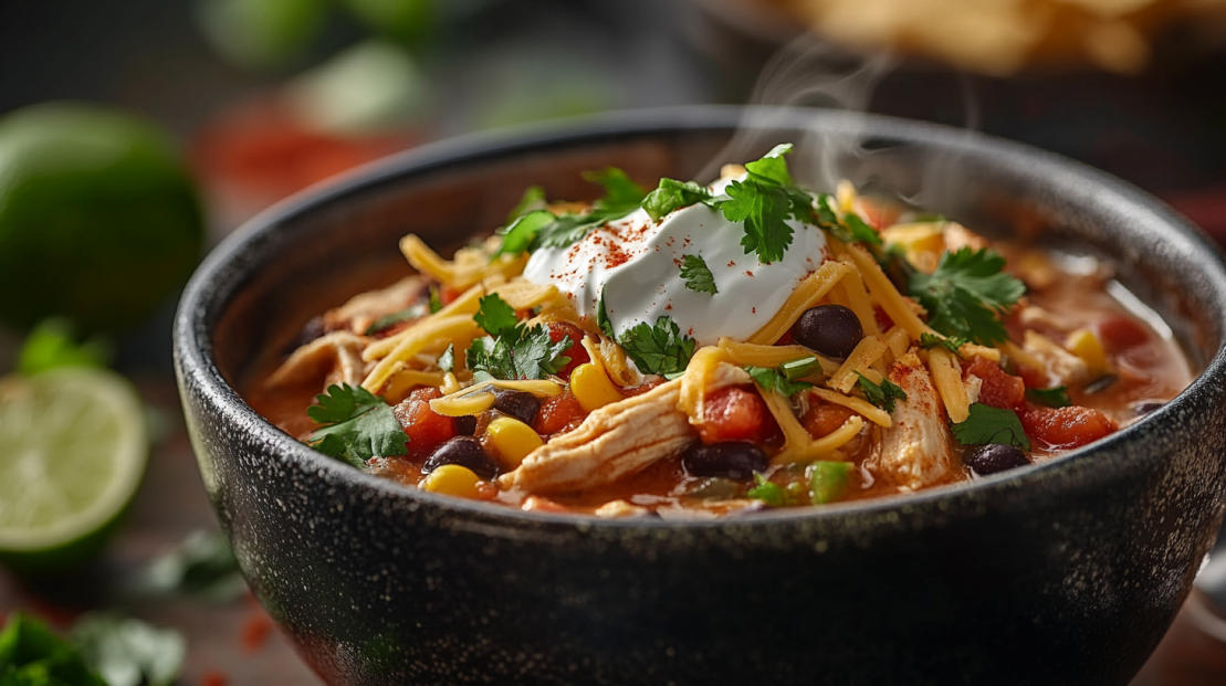 delicious bowl of chicken enchilada soup