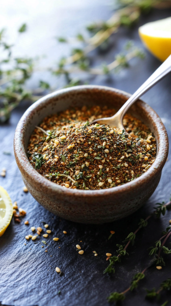 a vibrant blend of za’atar spices