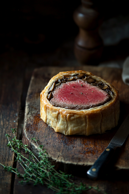 perfect slice of beef wellington
