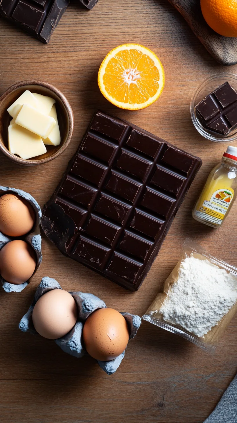 all the ingredients needed for chocolate lava cake