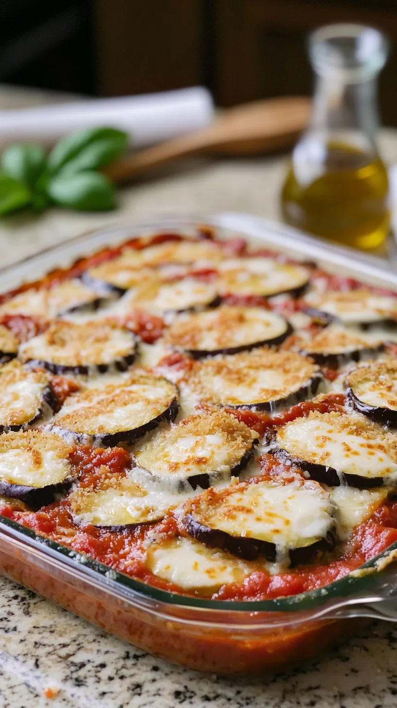 perfectly baked eggplant parmesan