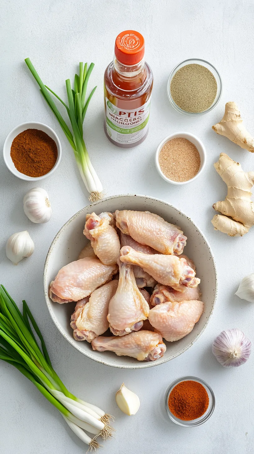 fresh ingredients for Patis Chicken Wings