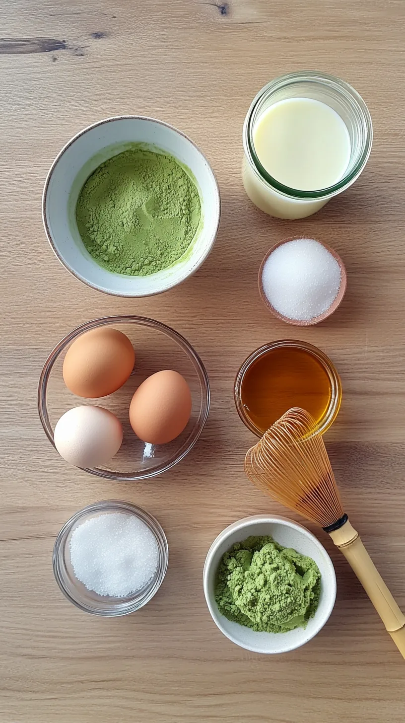 essential ingredients for homemade matcha ice cream