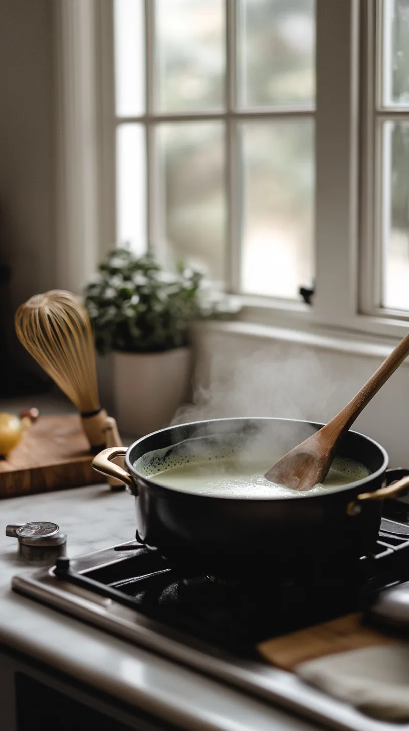 inviting home kitchen scene with a saucepan on a stovetop
