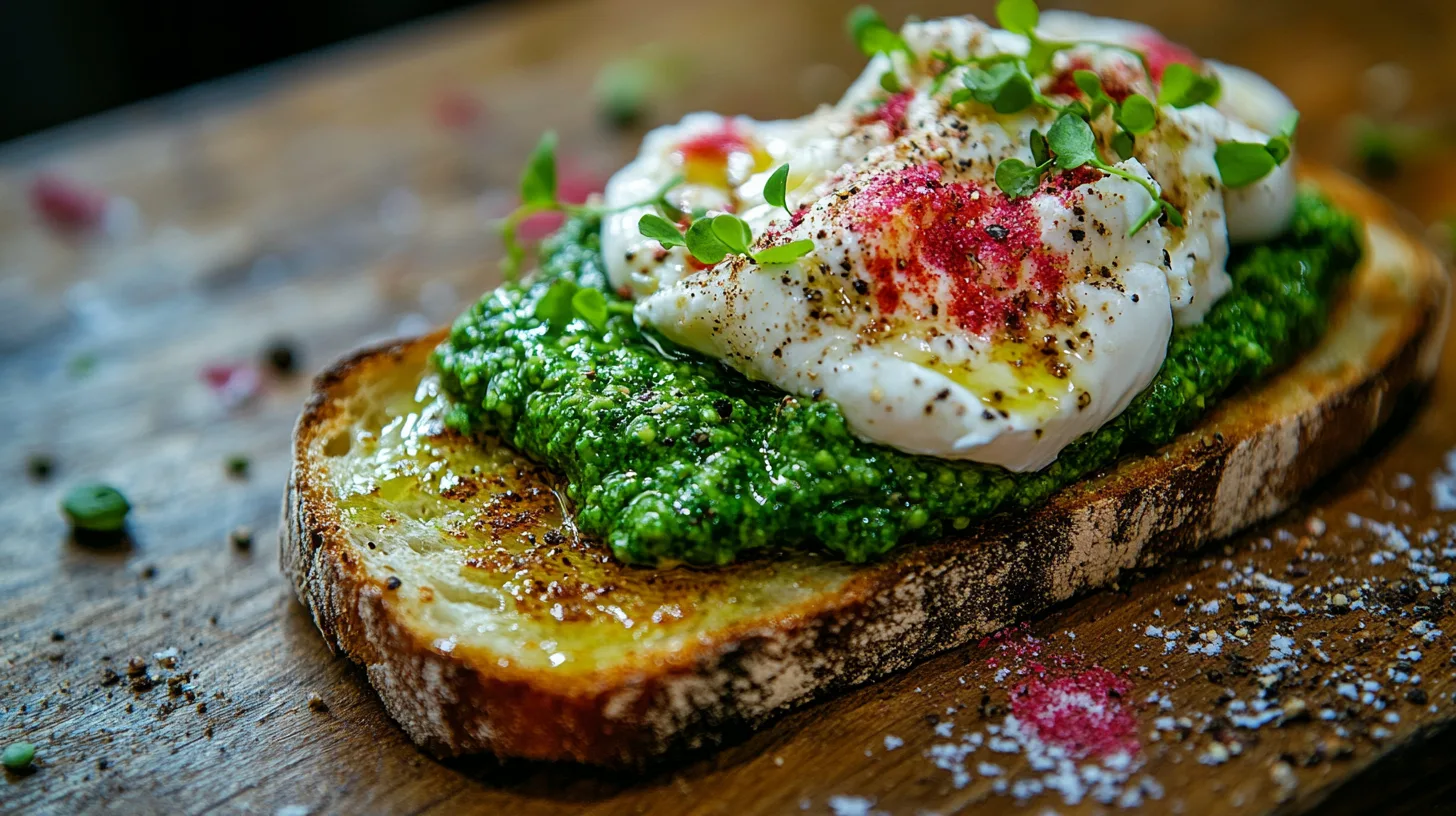 Spring Pea and Burrata Toasts