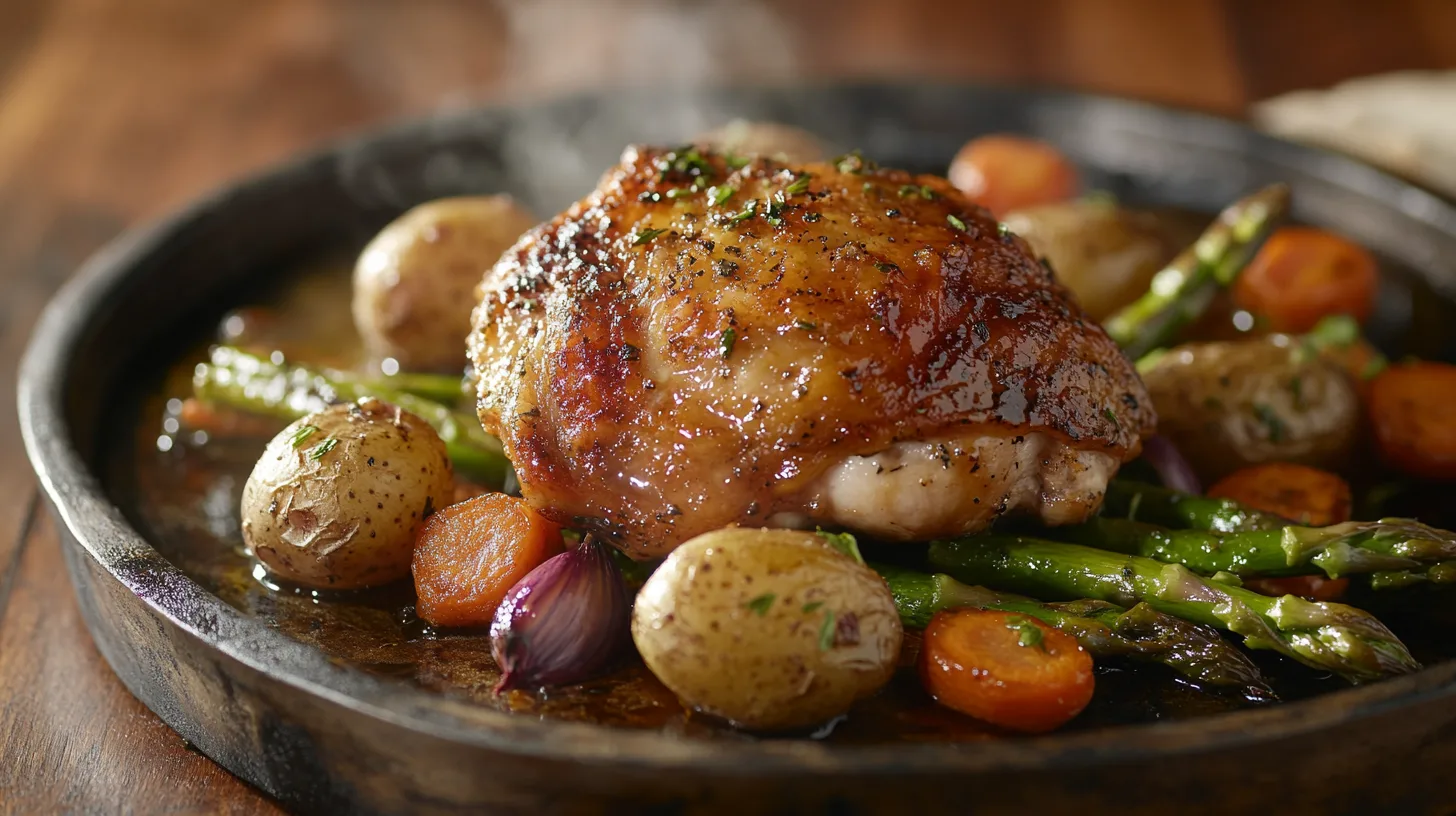 beautifully roasted herb chicken thigh