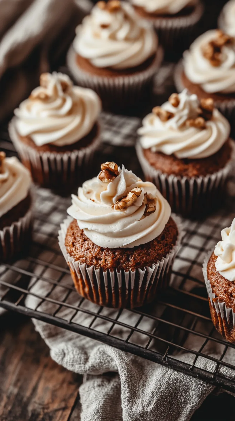 carrot cake cupcakes with piped cream cheese frosting
