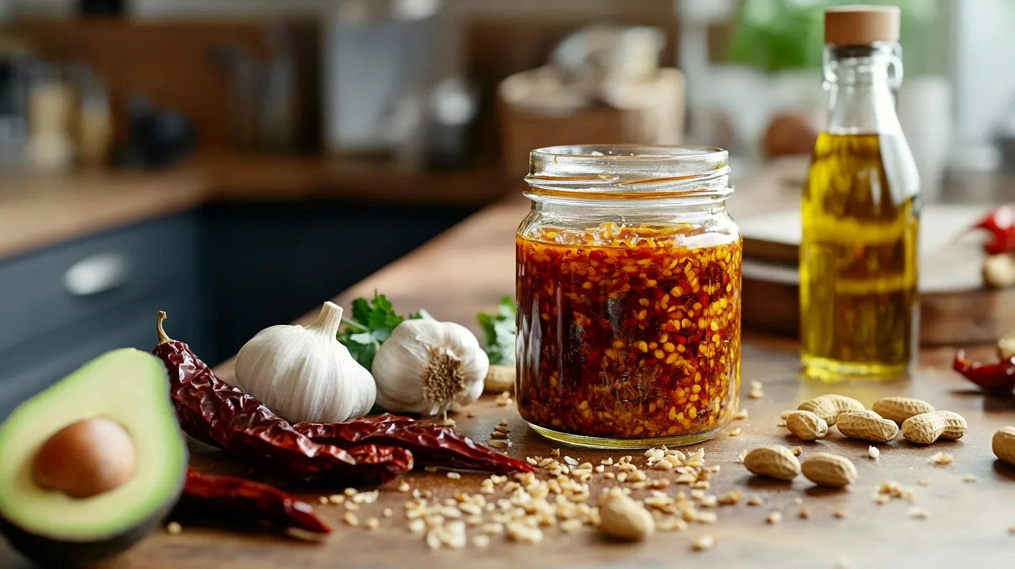homemade Mexican chili oil (salsa macha)