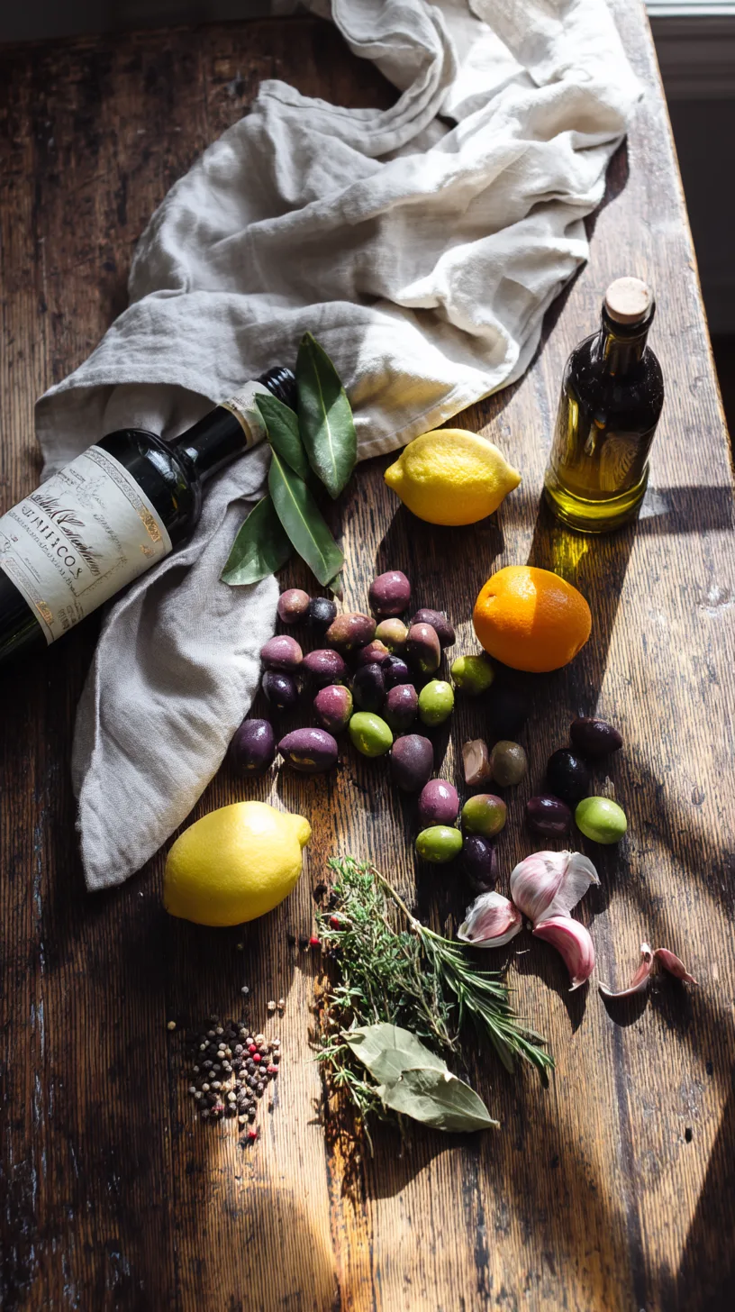 ingredients for marinated olives