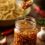 glass jar of chili crisp
