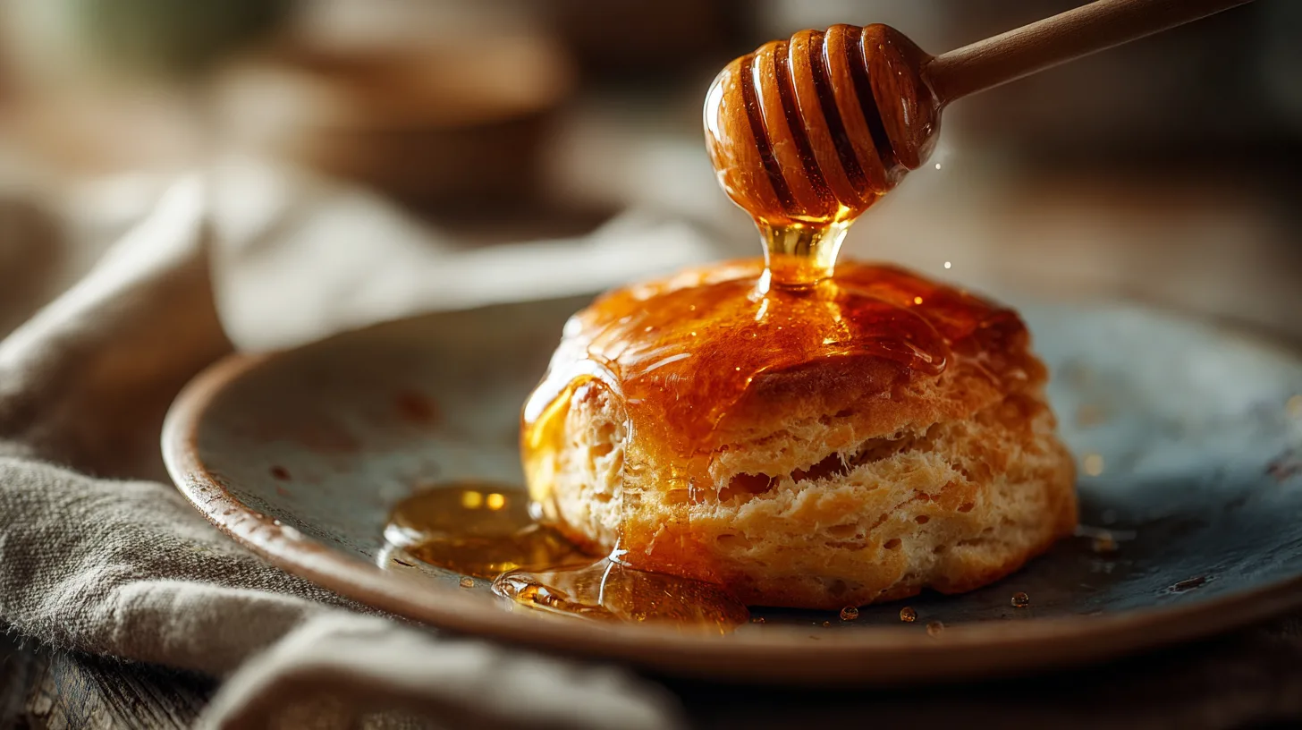 homemade hot honey being drizzled