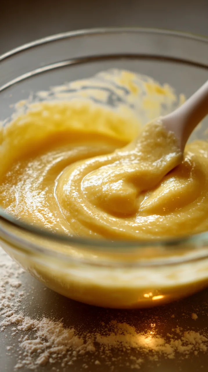 tuile batter in a glass mixing bowl