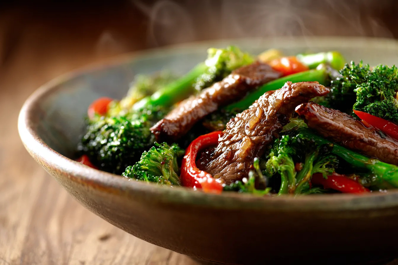 bowl of beef and broccoli