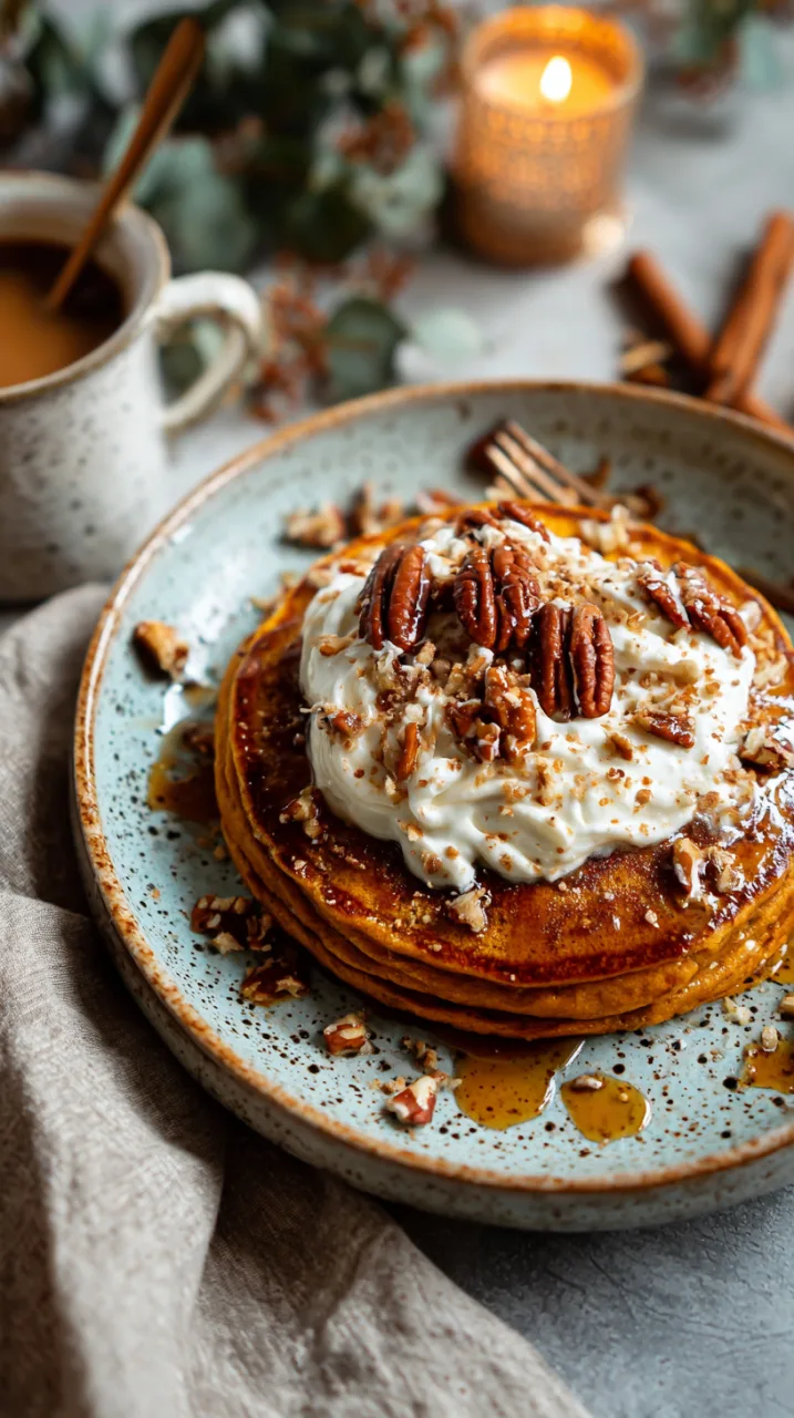 perfect pumpkin spice pancake topped with whipped cream