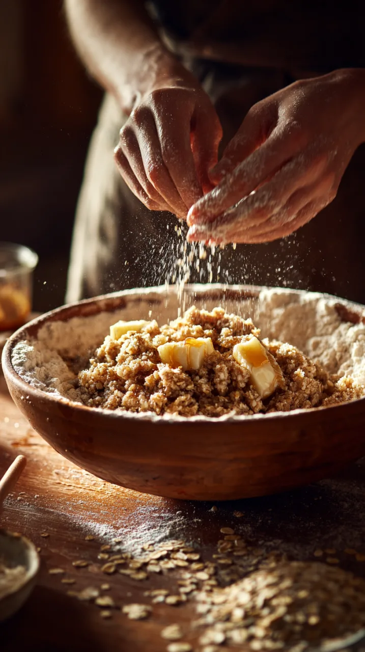 making an oat streusel topping