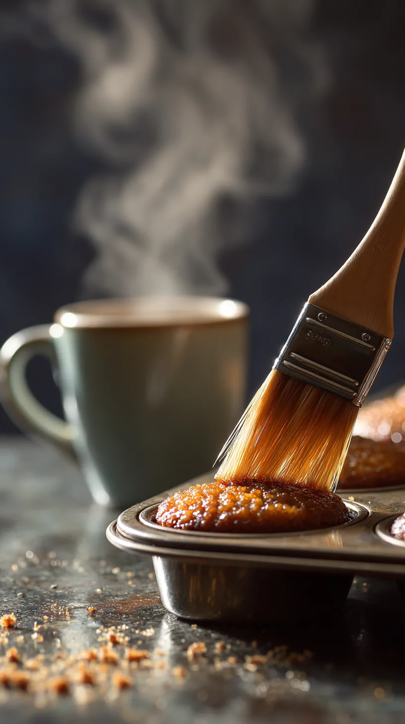 lightly brushing fresh brewed espresso over warm cupcakes still in the pan