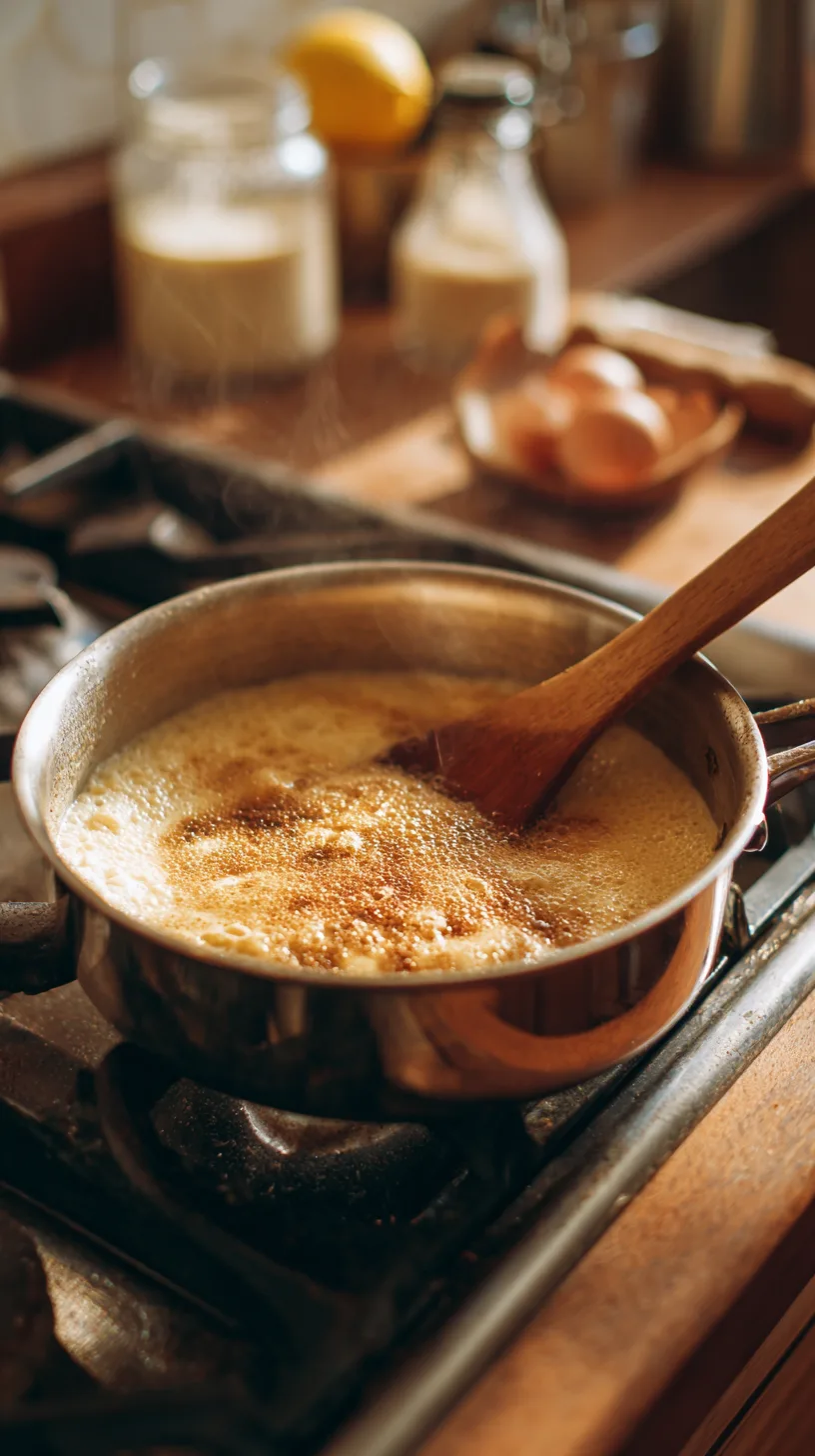 butter foaming and beginning to turn golden brown