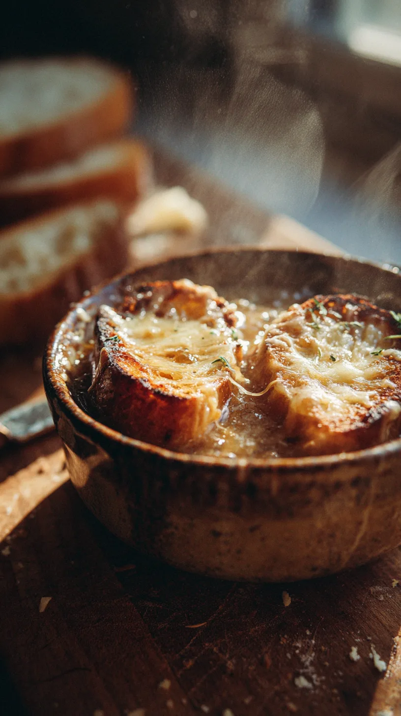 french onion soup from scratch, melted gruyère