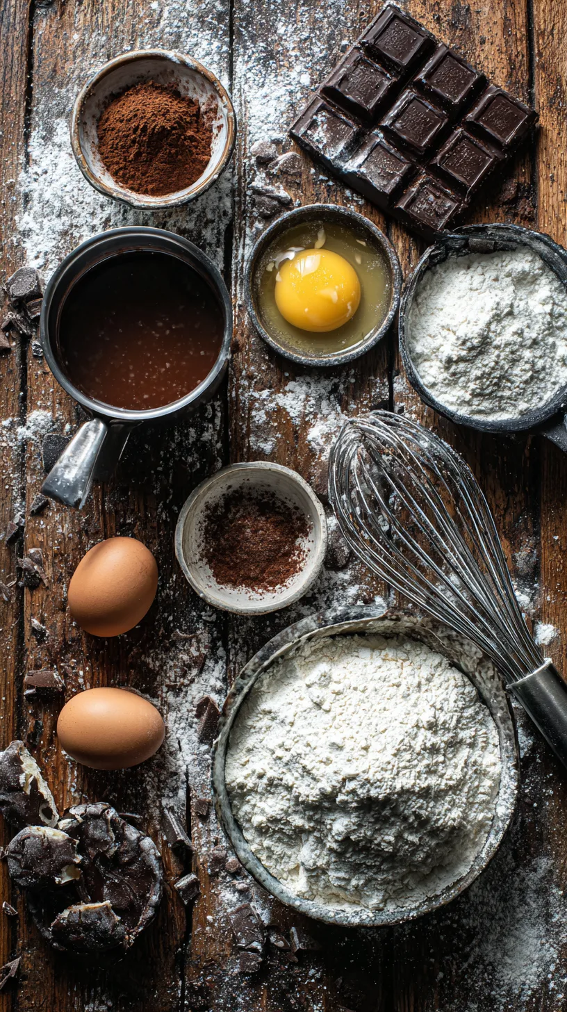 ingredients for peppermint chocolate crinkle cookies