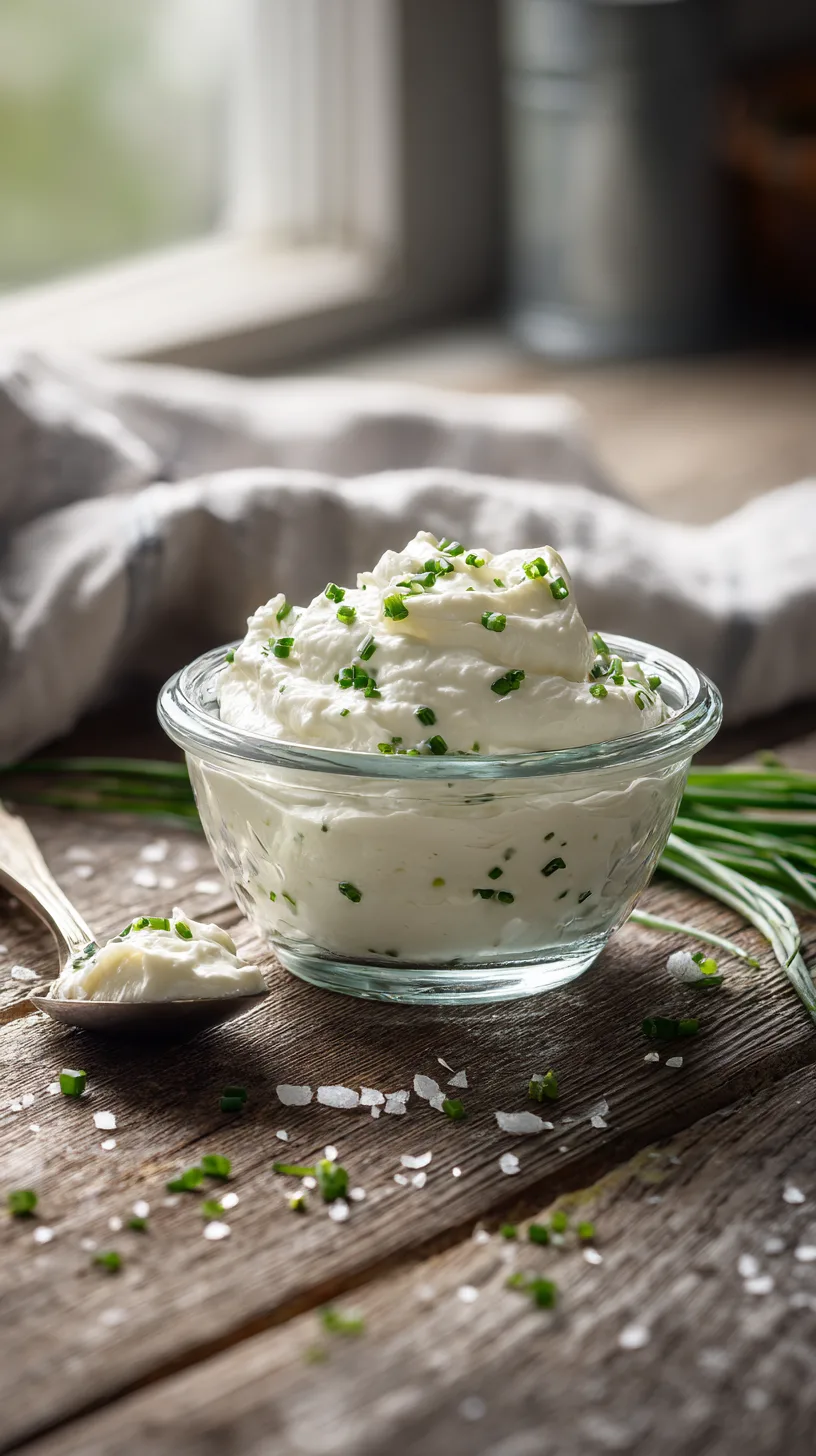 whipped horseradish chive cream