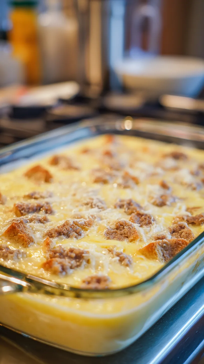 Unbaked raw breakfast casserole