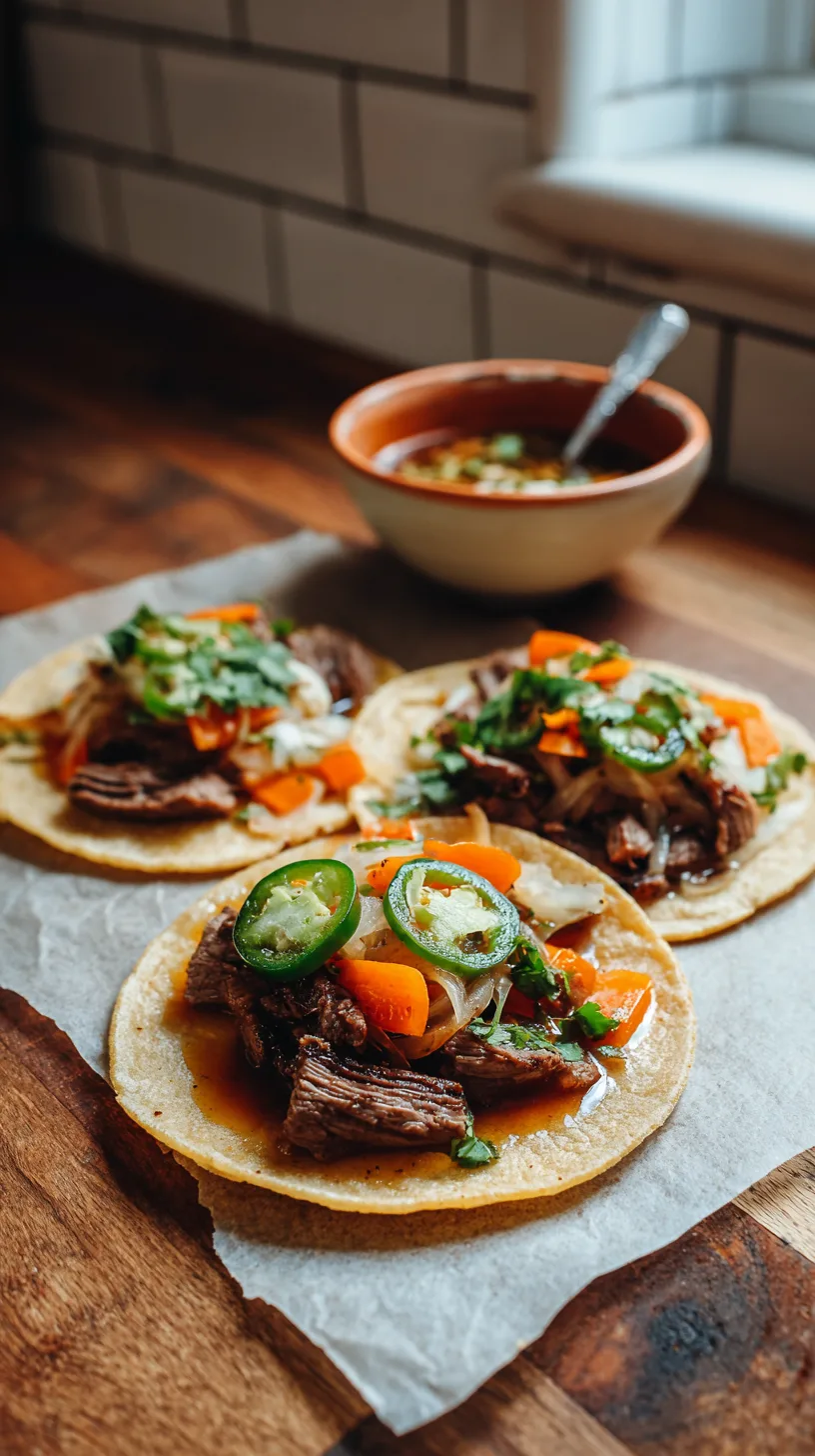 Carne asada tacos with Escabeche
